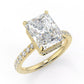 3.5 Carat Radiant Cut Crushed Ice Moissanite Ring