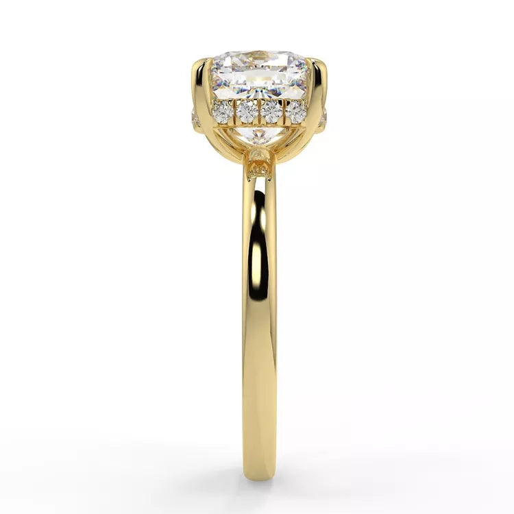 1.5 Carat Round Cut Moissanite Hidden Halo Ring