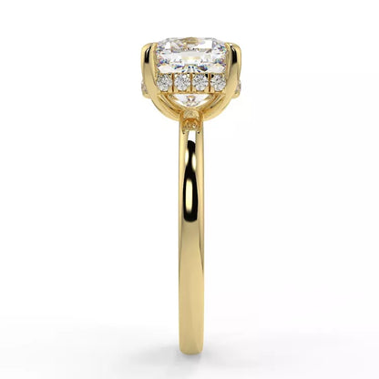 1.5 Carat Round Cut Moissanite Hidden Halo Ring