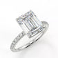 2.4 Carat Emerald Cut Moissanite Solitaire Ring