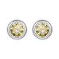 2 Carat tw Round Cut Moissanite Bezel Studs in Silver