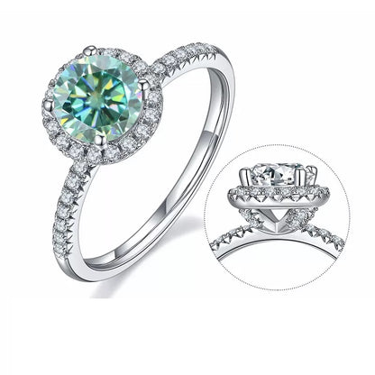 1 Carat Round Moissanite Halo Ring