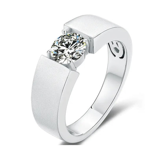 1 Carat Round Moissanite Solitaire Ring