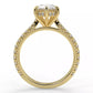 2  Carat Pear Cut Moissanite Solitaire Ring with Pave Band