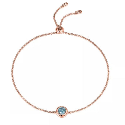 0.5 Carat Round Moissanite Bezel Bracelet in Rose Gold