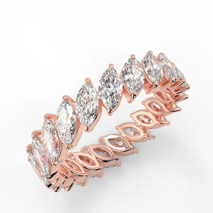 Marquise Cut Moissanite Eternity Band