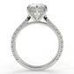 2  Carat Pear Cut Moissanite Solitaire Ring with Pave Band