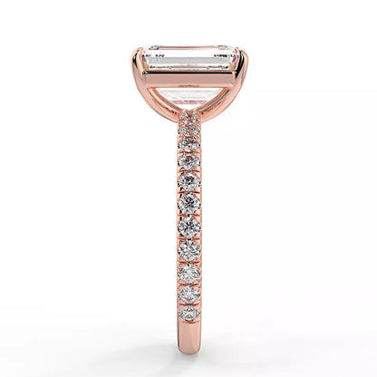2.4 Carat Emerald Cut Moissanite Solitaire Ring