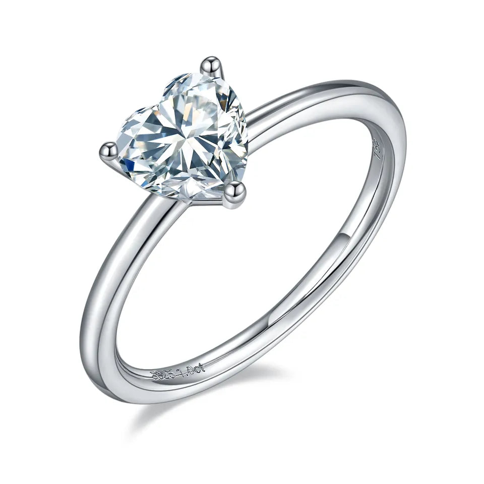 1 Carat Heart Cut Solitaire Ring