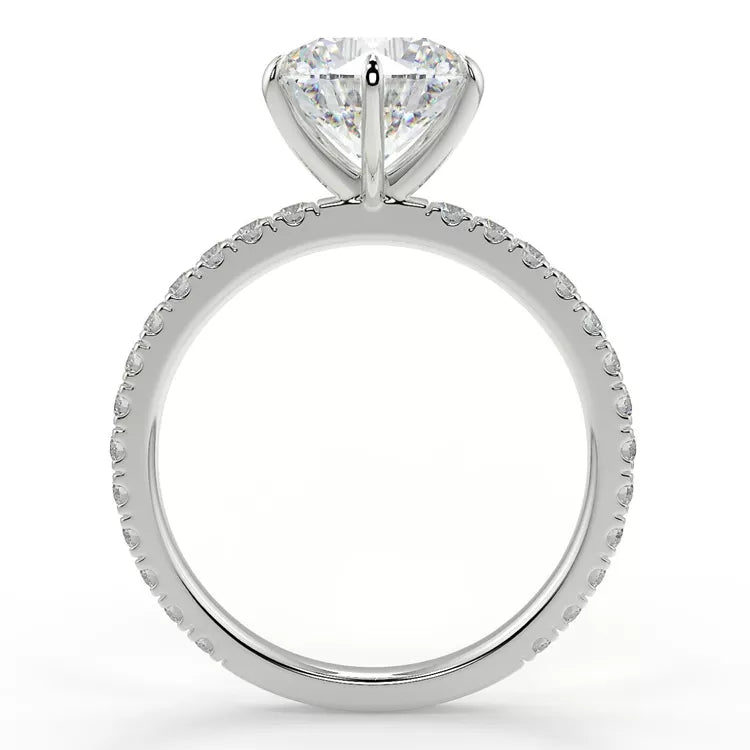 3 Carat Round Cut Moissanite Solitaire Ring