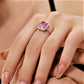 3.5 Carat Radiant Cut Crushed Ice Pink Moissanite Ring