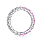 Pink and White Moissanite Eternity Band
