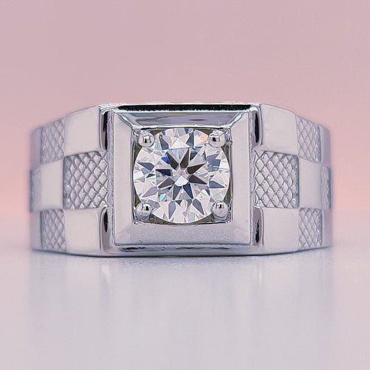 1 Carat Checkered Ring